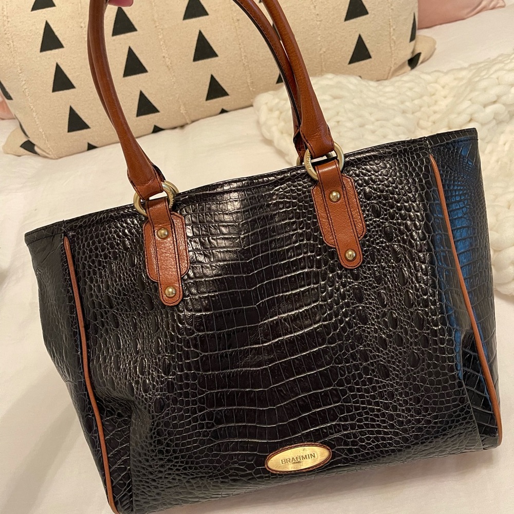 Authentic Black leather Brahmin purse